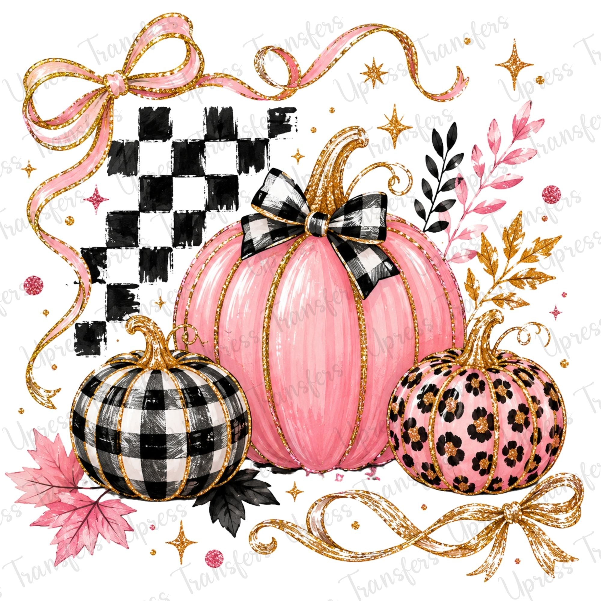 Glitzy Plaid and Cheetah Pumpkin