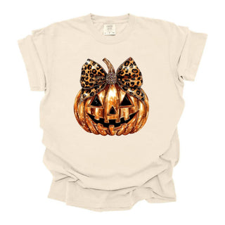 Glitzy Shiny Leopard Bow Pumpkin