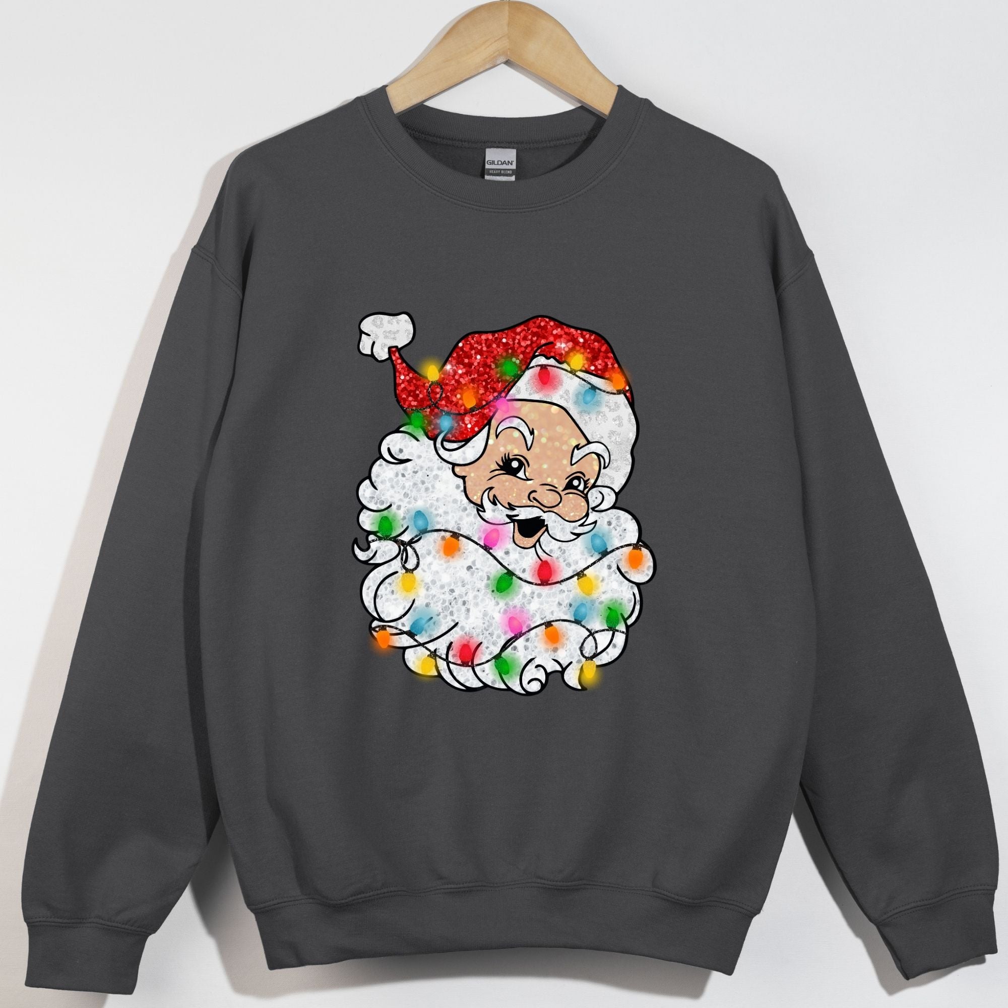 Glowing Faux Sequin Santa