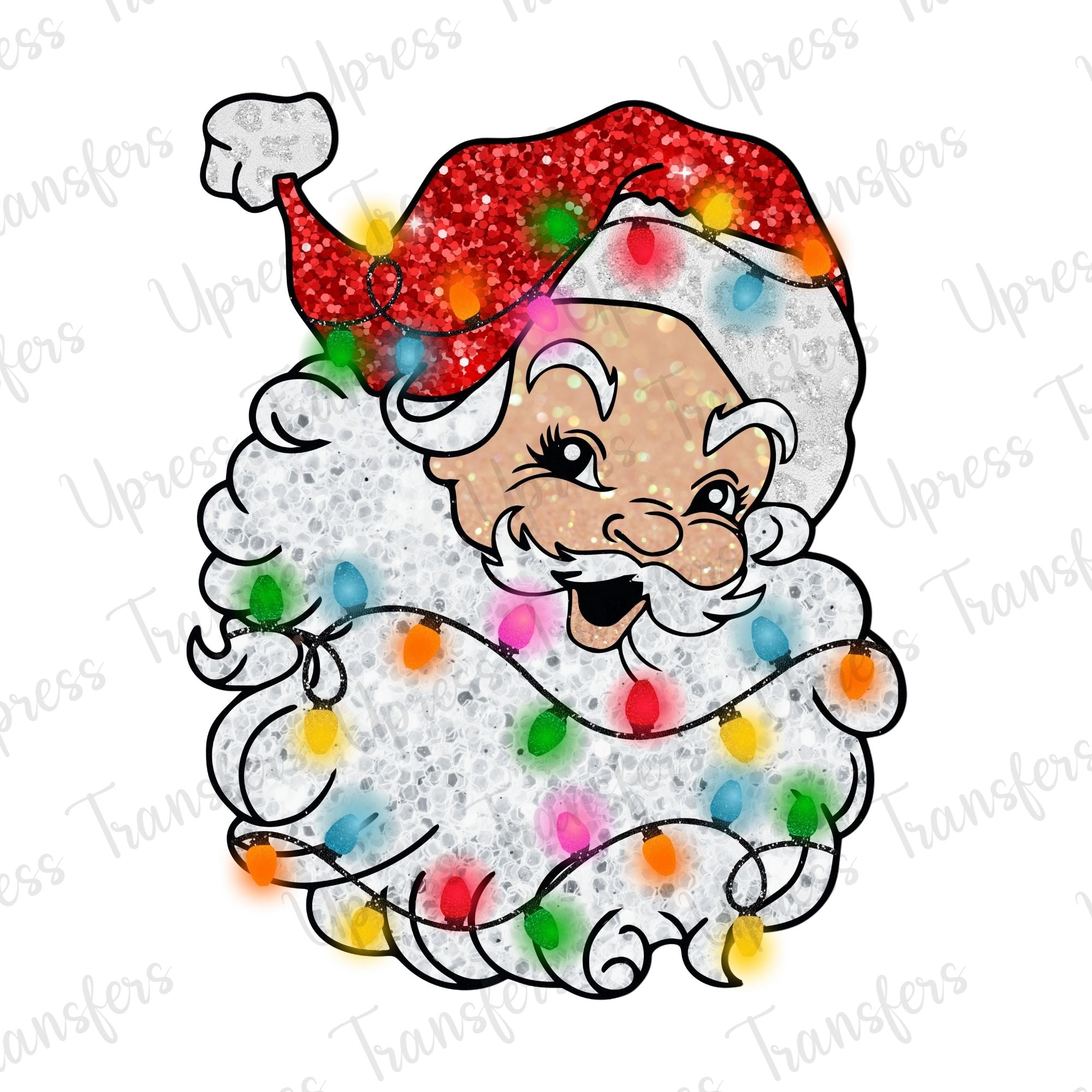 Glowing Faux Sequin Santa