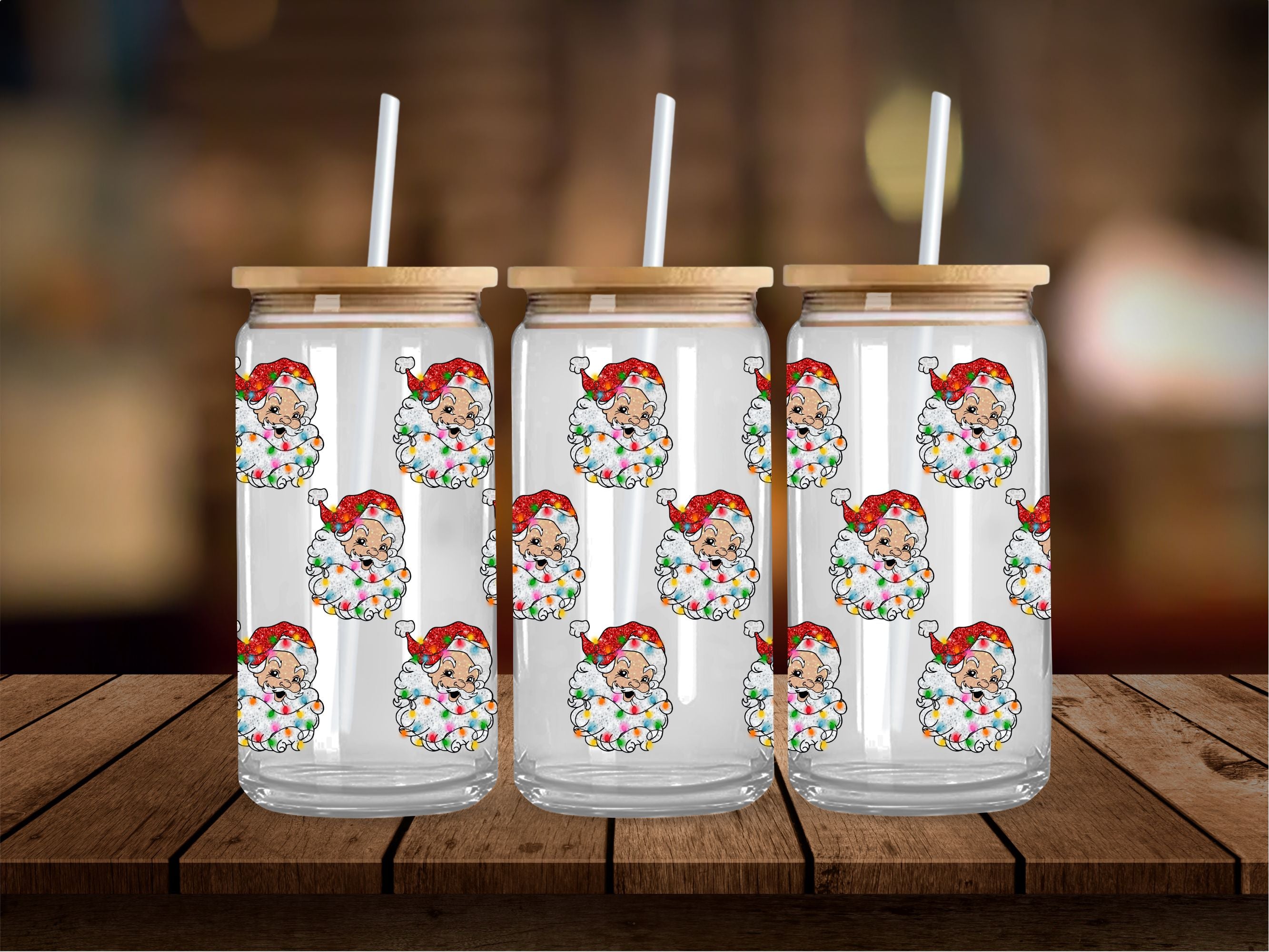 Glowing Santa 16 Oz Wrap