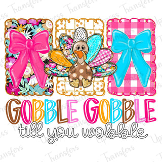 Gobble Bow Turkey Bow Doodle
