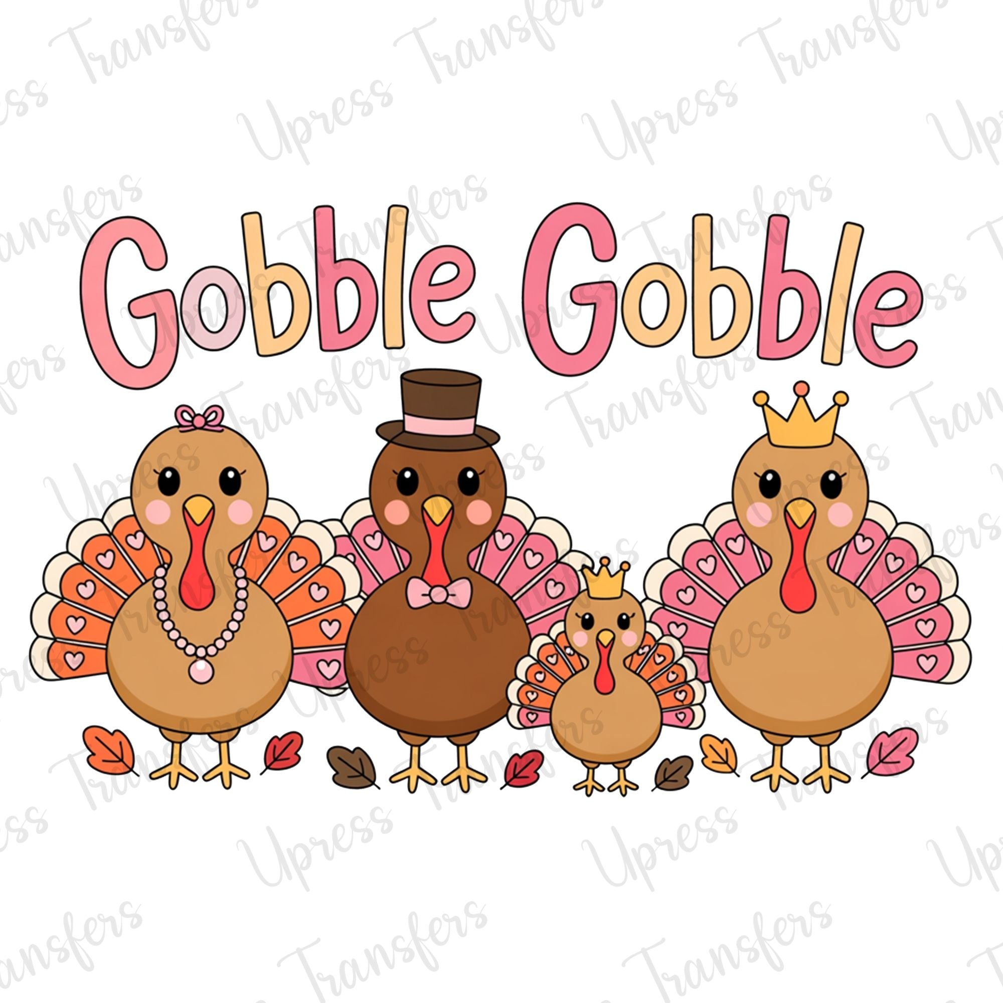 Gobble Gobble Turkeys x4