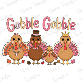 Gobble Gobble Turkeys x4