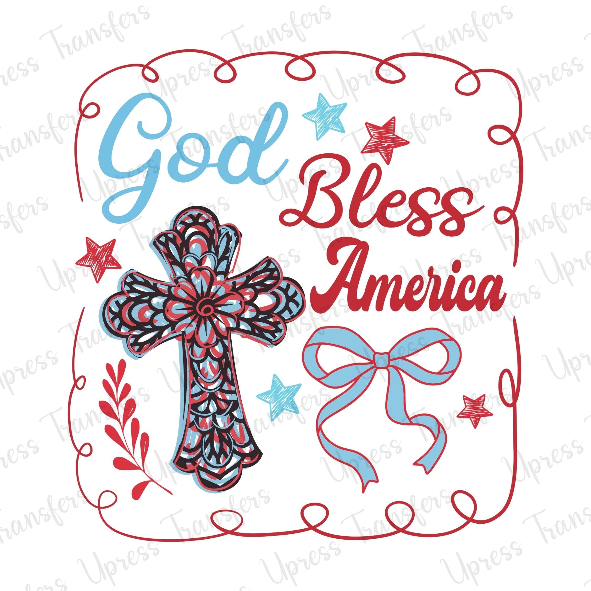 God Bless America Trendy Cross