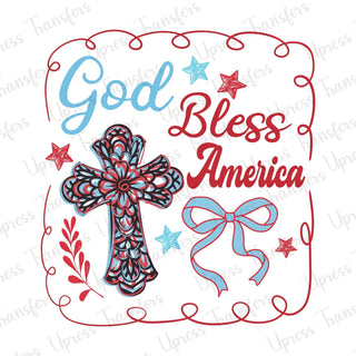 God Bless America Trendy Cross