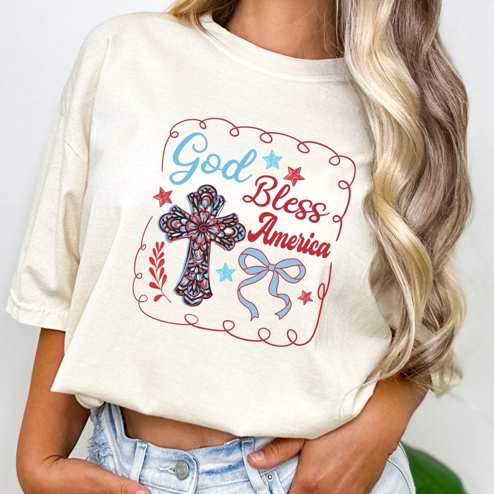 God Bless America Trendy Cross