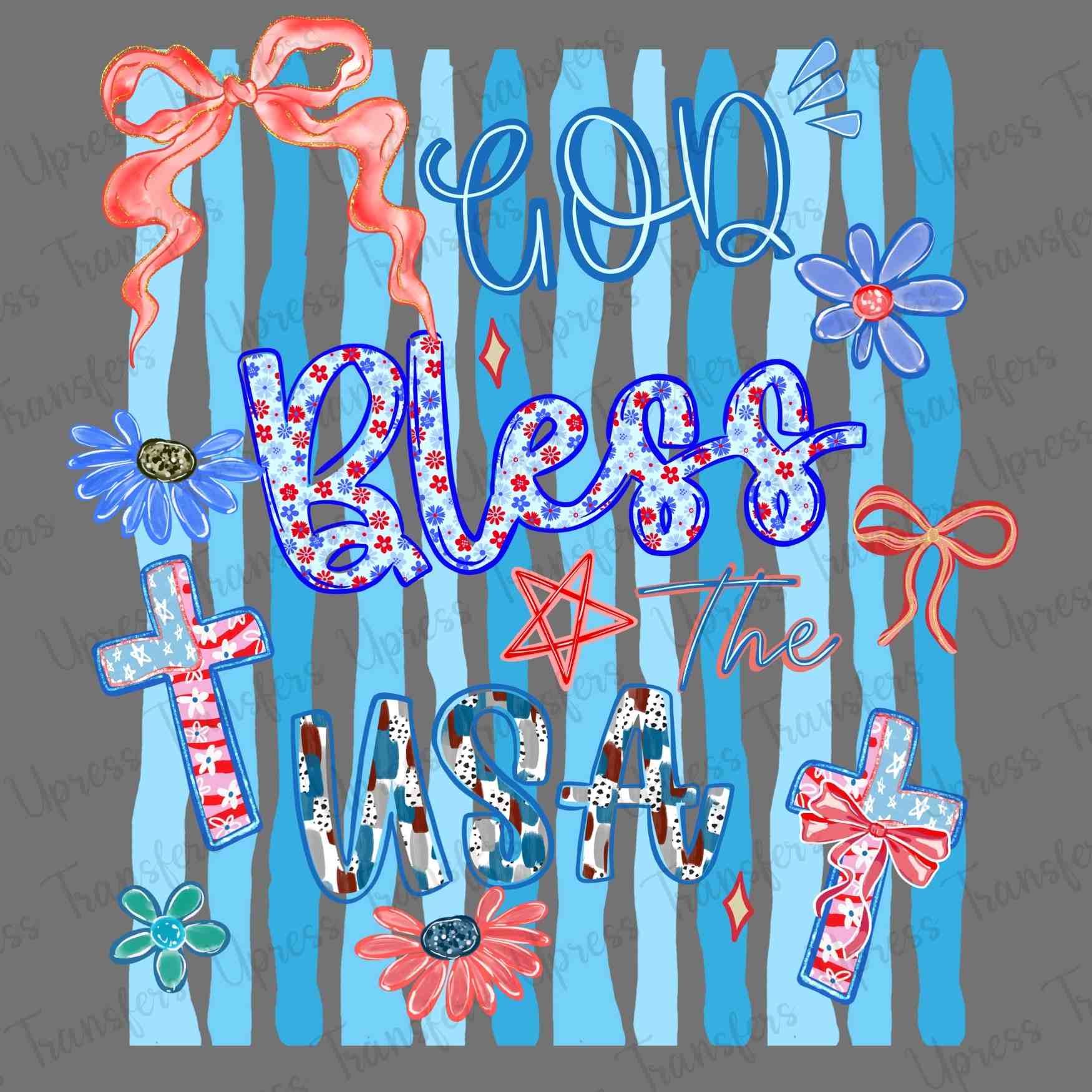 God Bless  The USA Blue