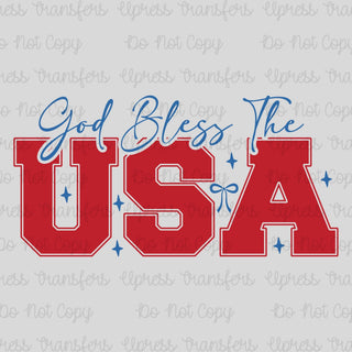 God Bless USA Red and Blue