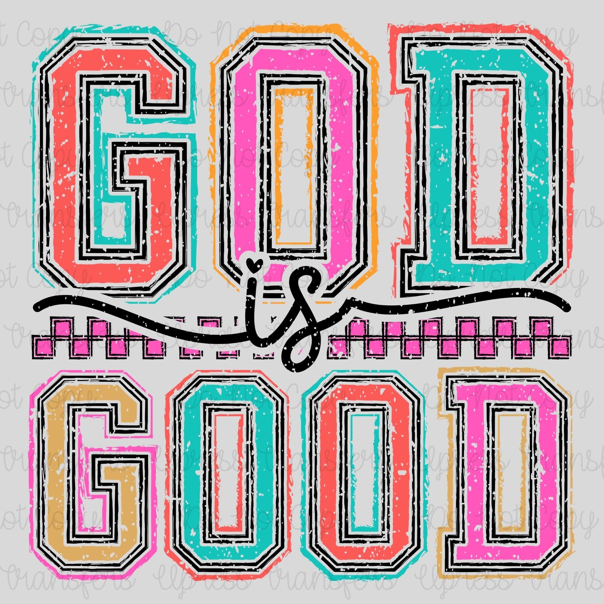 God Is Good Multicolored Distressed