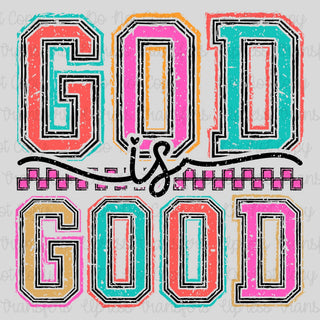 God Is Good Multicolored Distressed