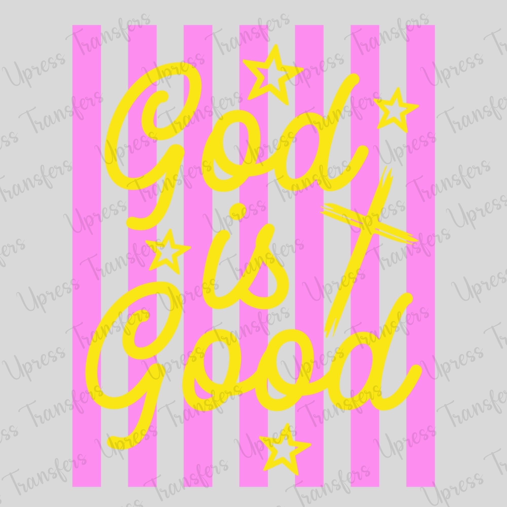 God Is Good Pink Stripes