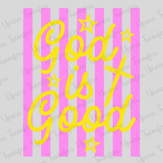 God Is Good Pink Stripes