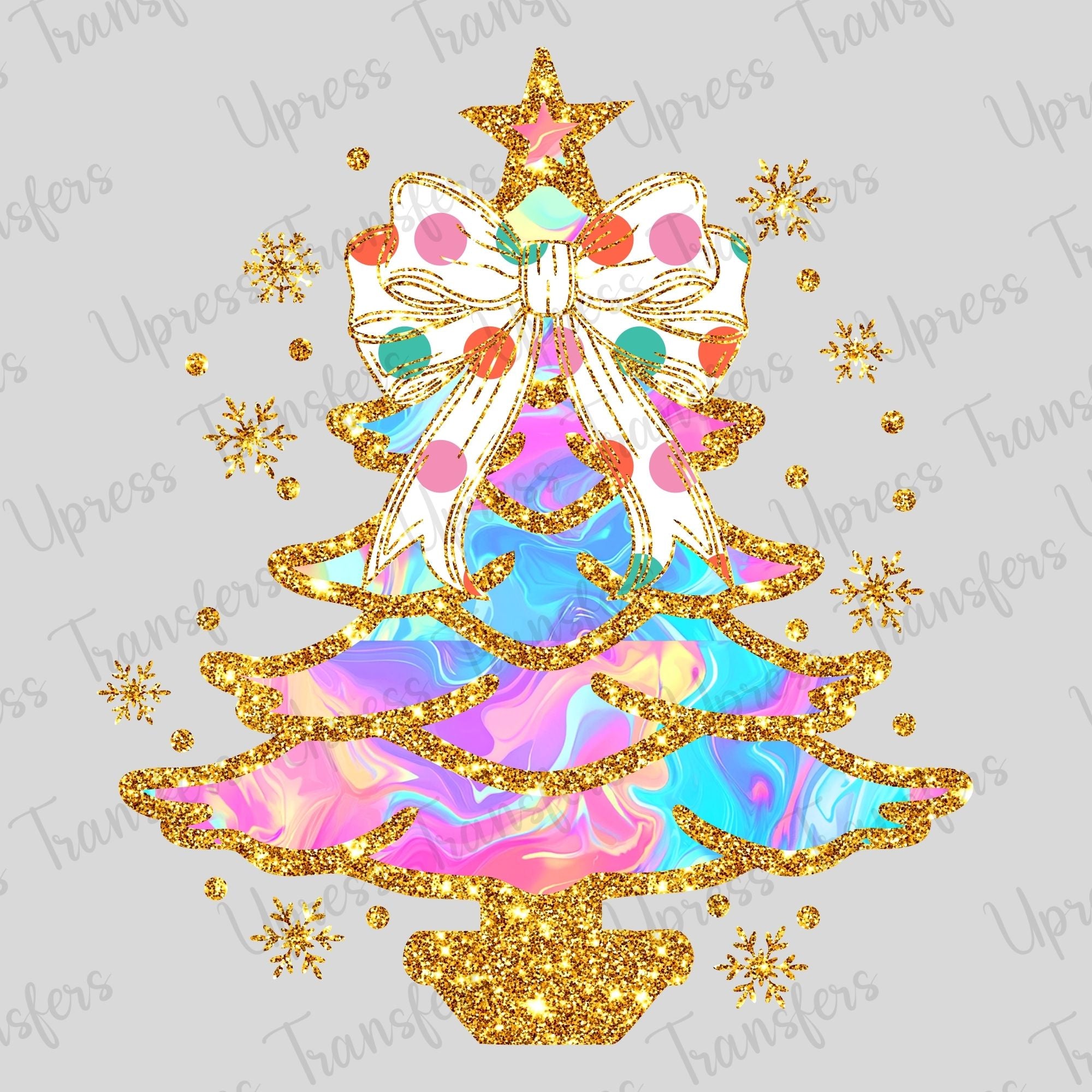Gold Glitter Iridescent Tree