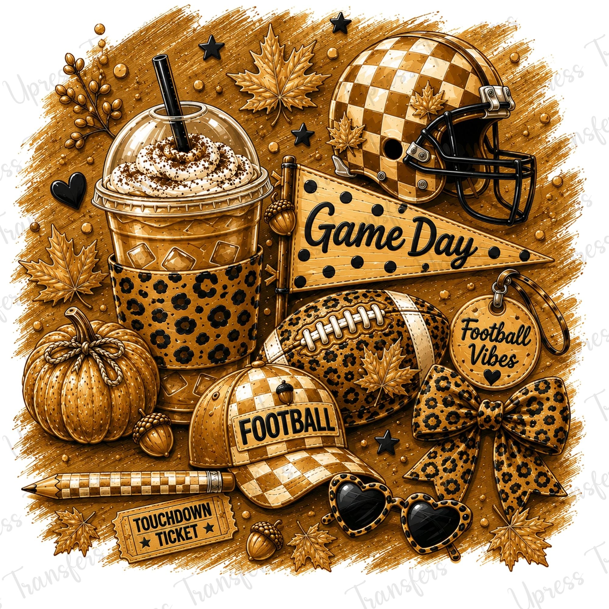 Golden Game Day Football
