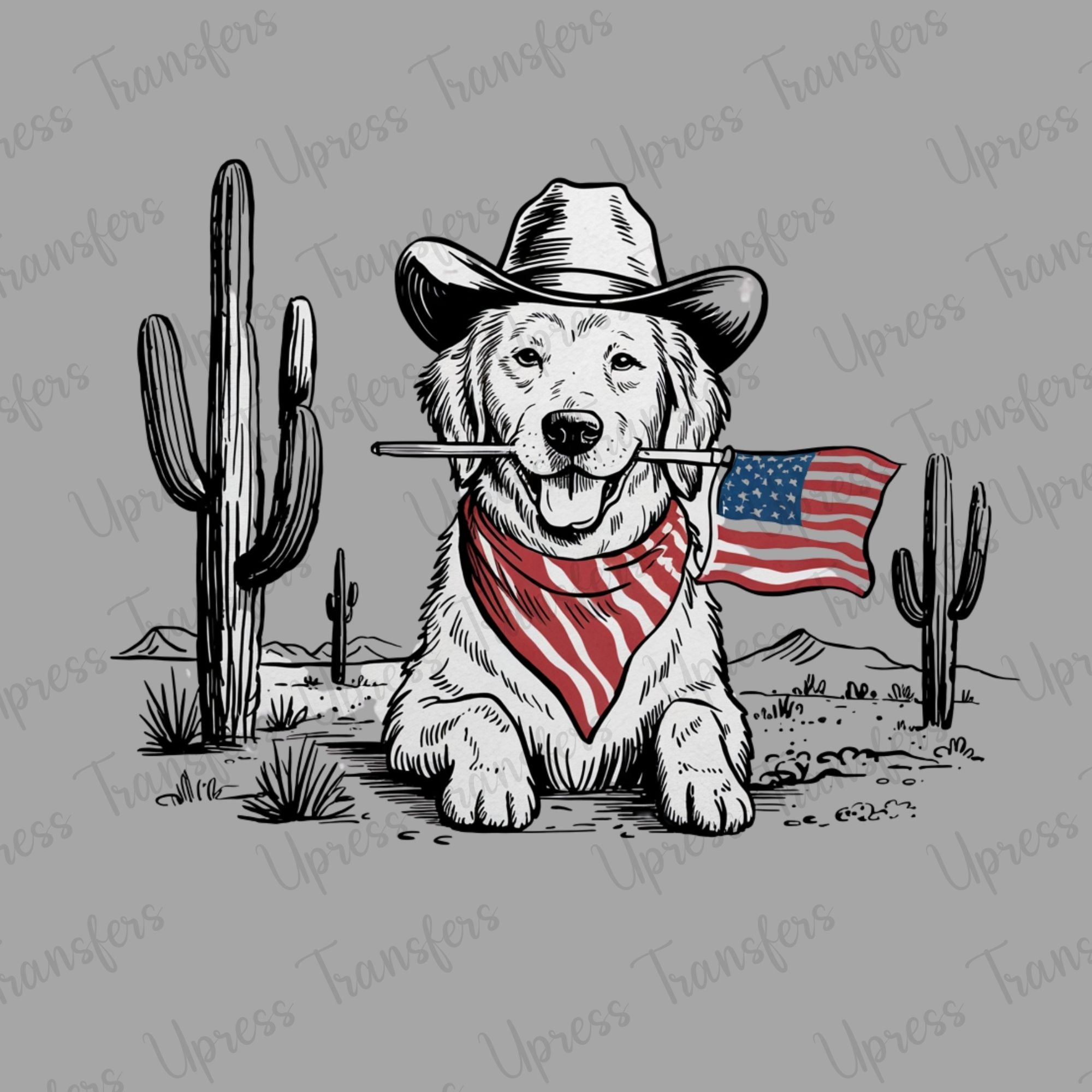 Golden USA Flag In Mouth