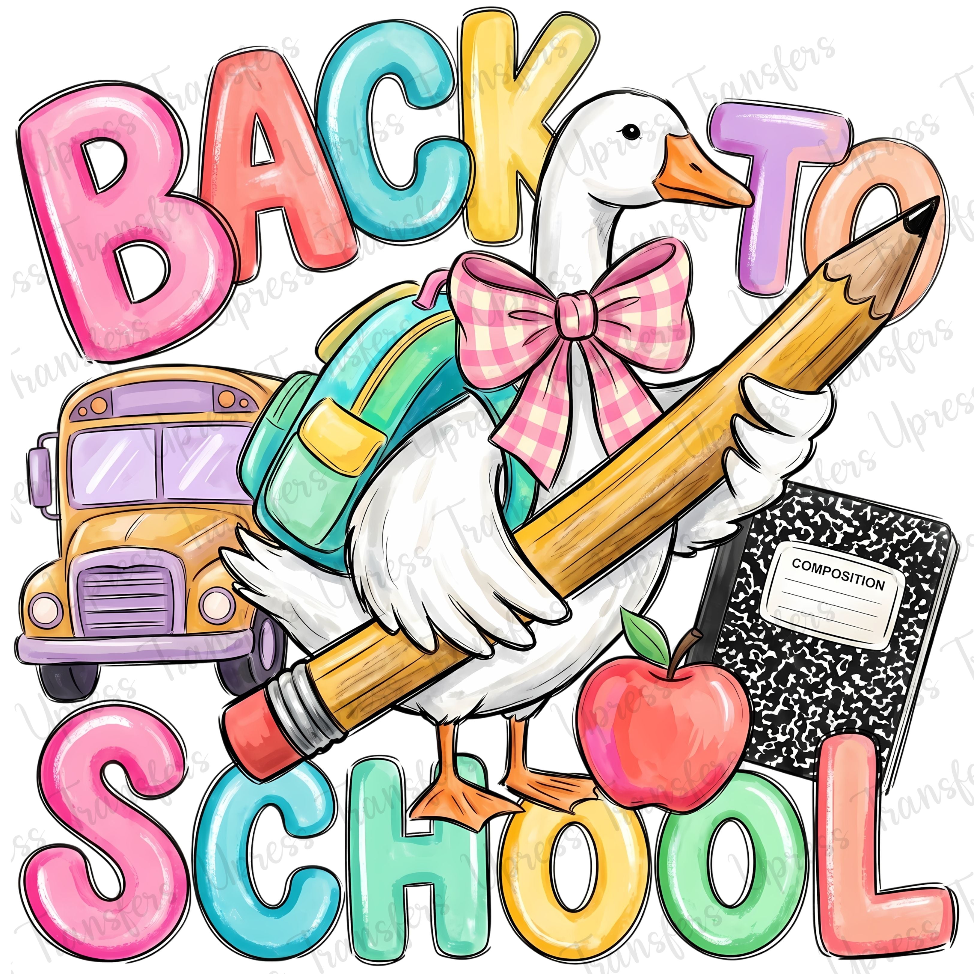 Goose Back To School Bubble Letters