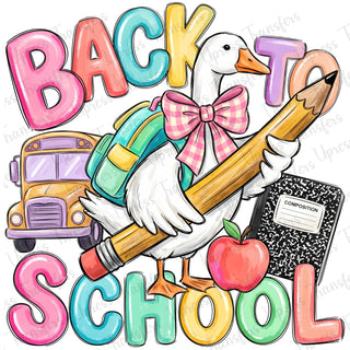 Goose Back To School Bubble Letters