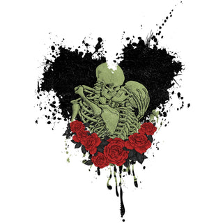 Gothic Valentines Green Skulls