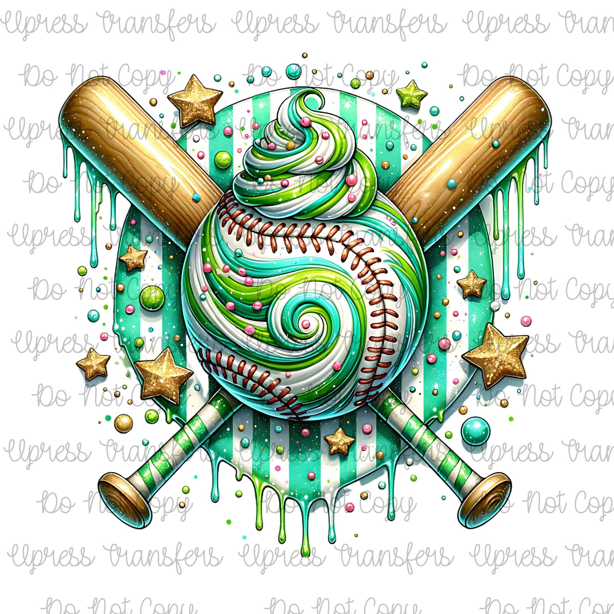 Green Drippy Baseball