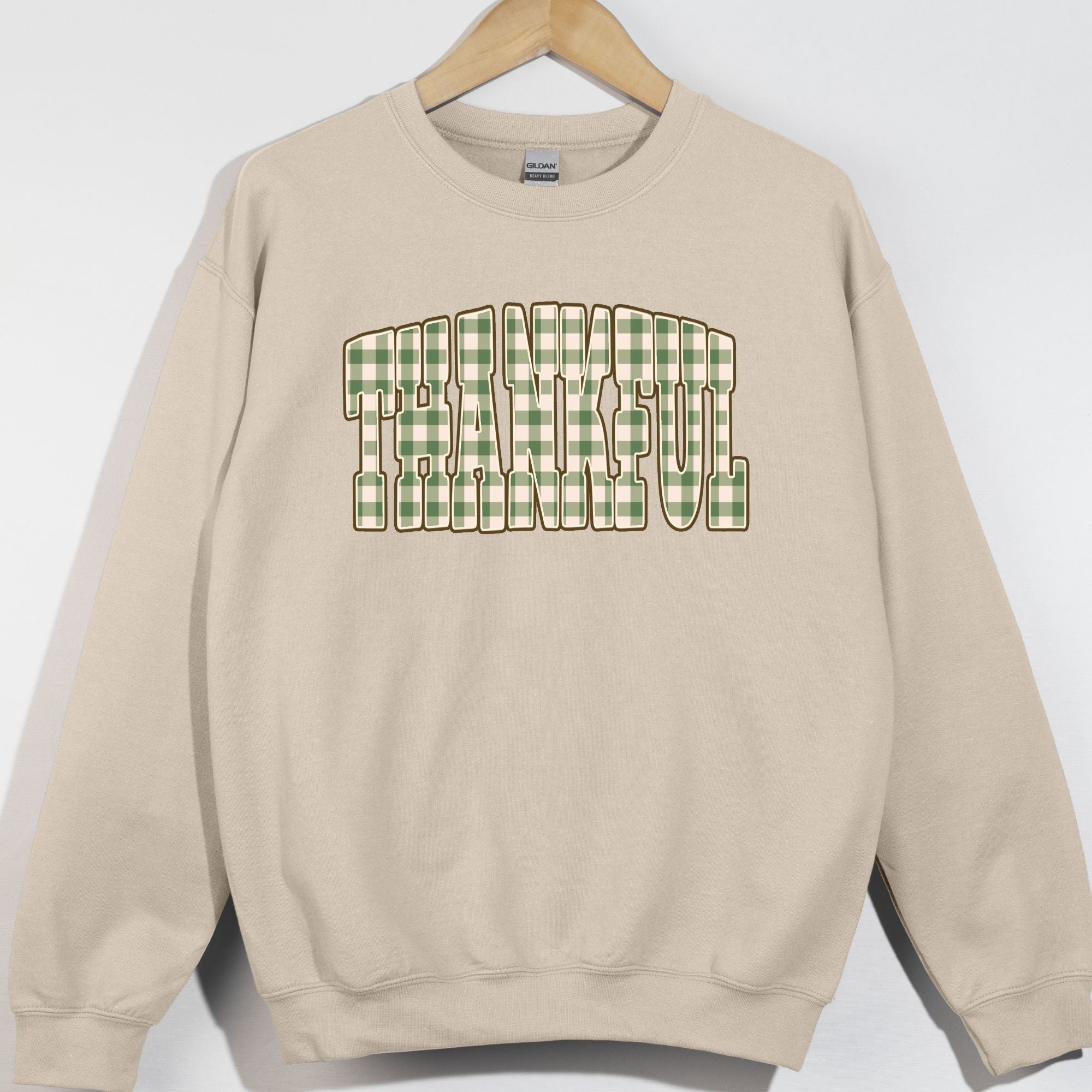 Green Gingham Thankful