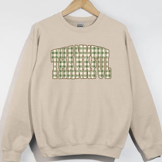 Green Gingham Thankful