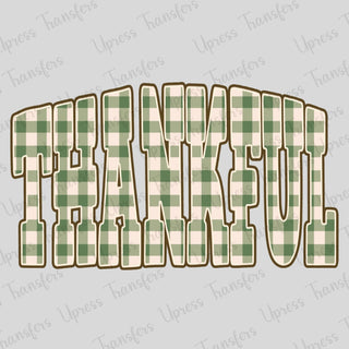 Green Gingham Thankful