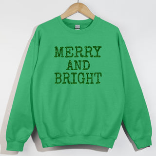 Green Glitter Merry and Bright