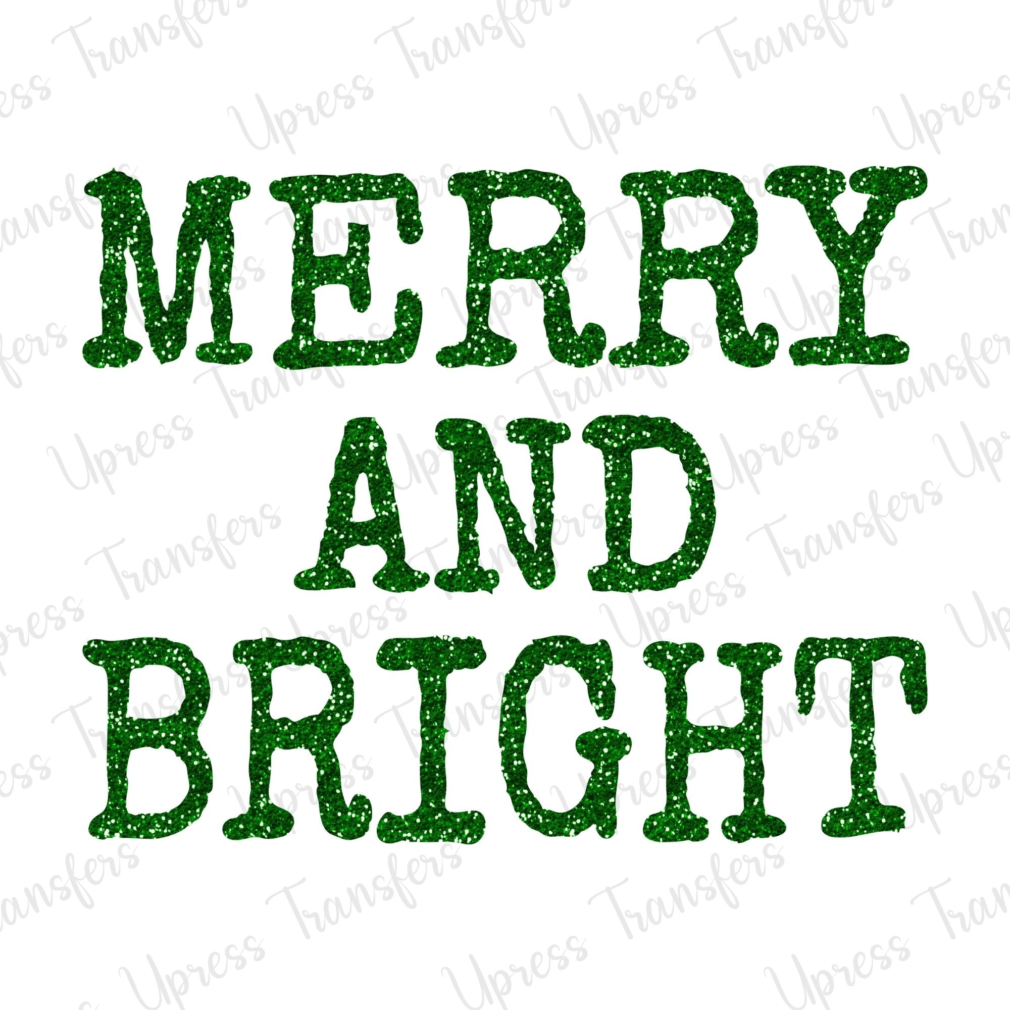 Green Glitter Merry and Bright