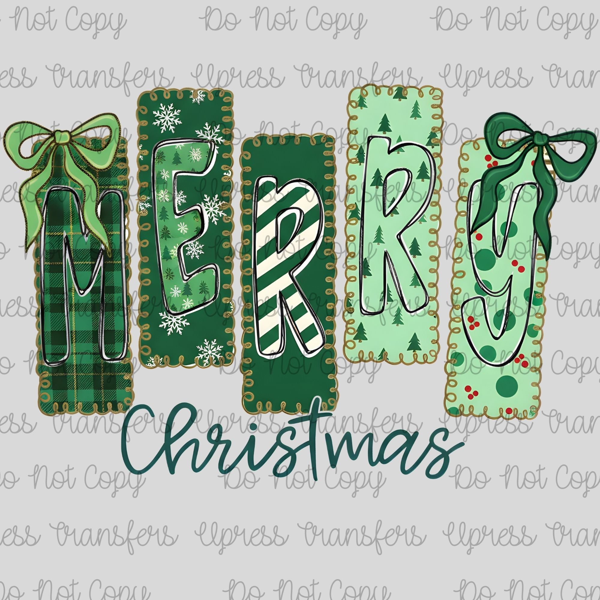 Green Merry Doodle Frames