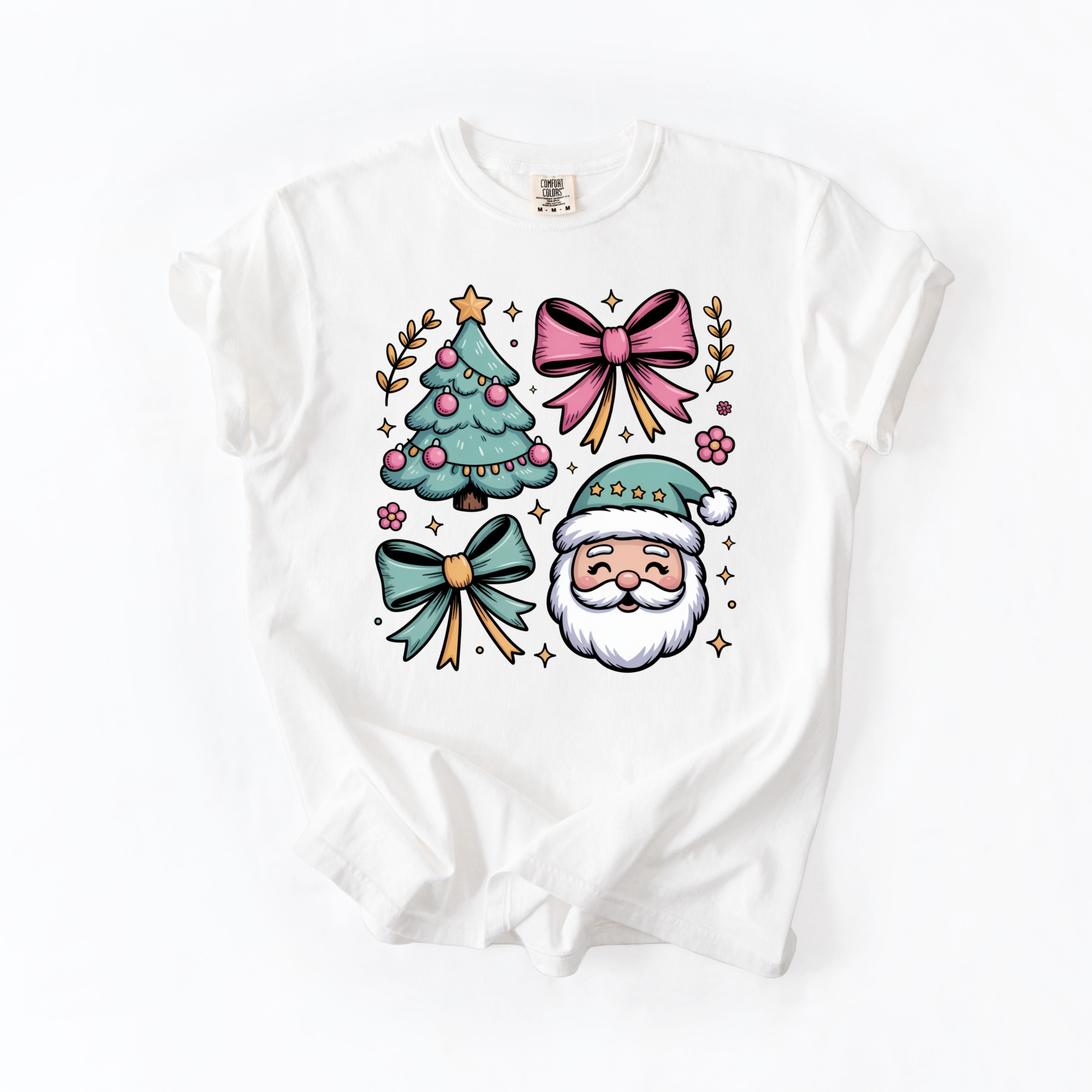 Green Santa Pink Bow
