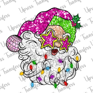 Green and Pink Faux Sequin Santa
