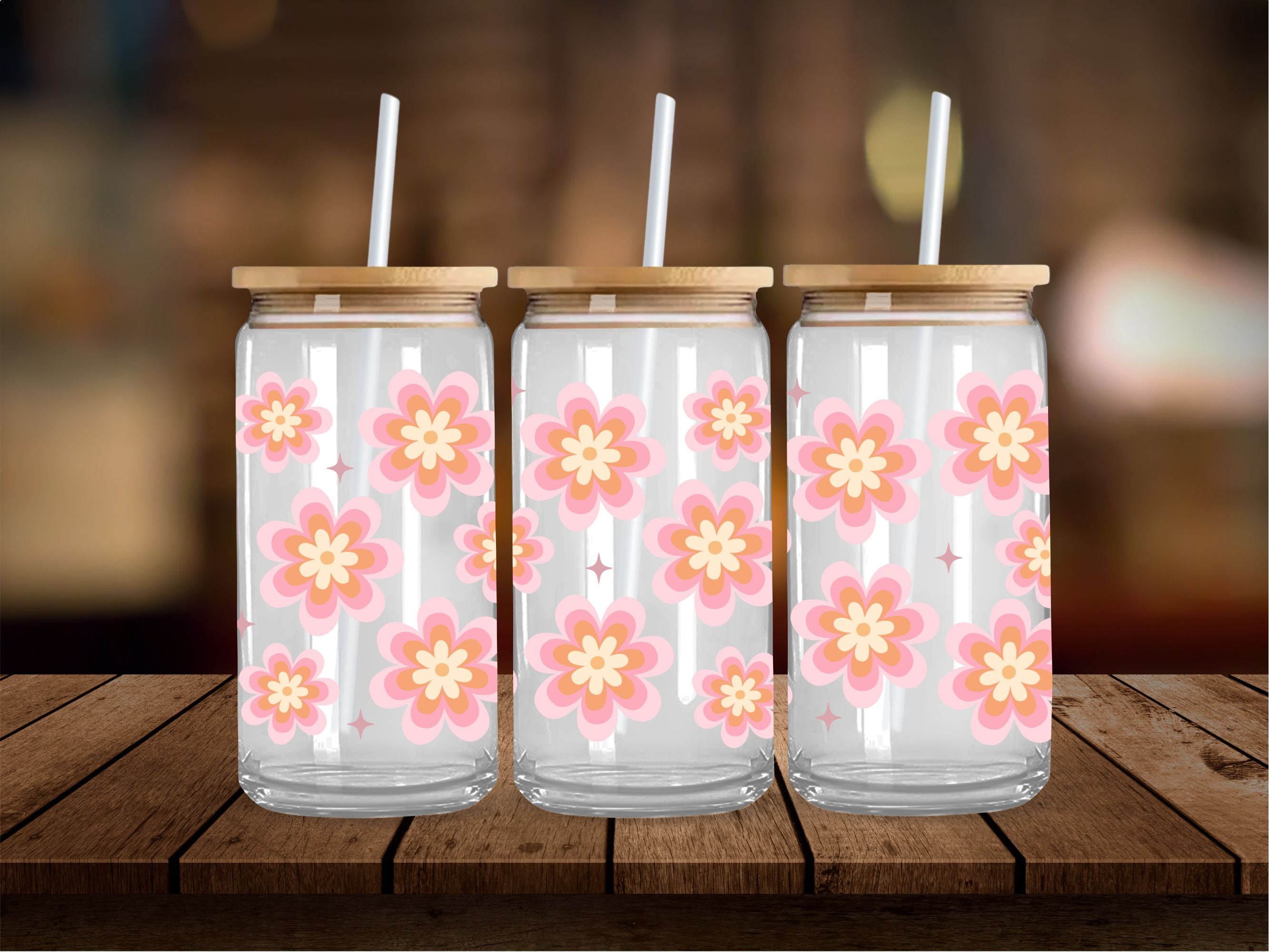Groovy Flowers 16 Oz Wrap