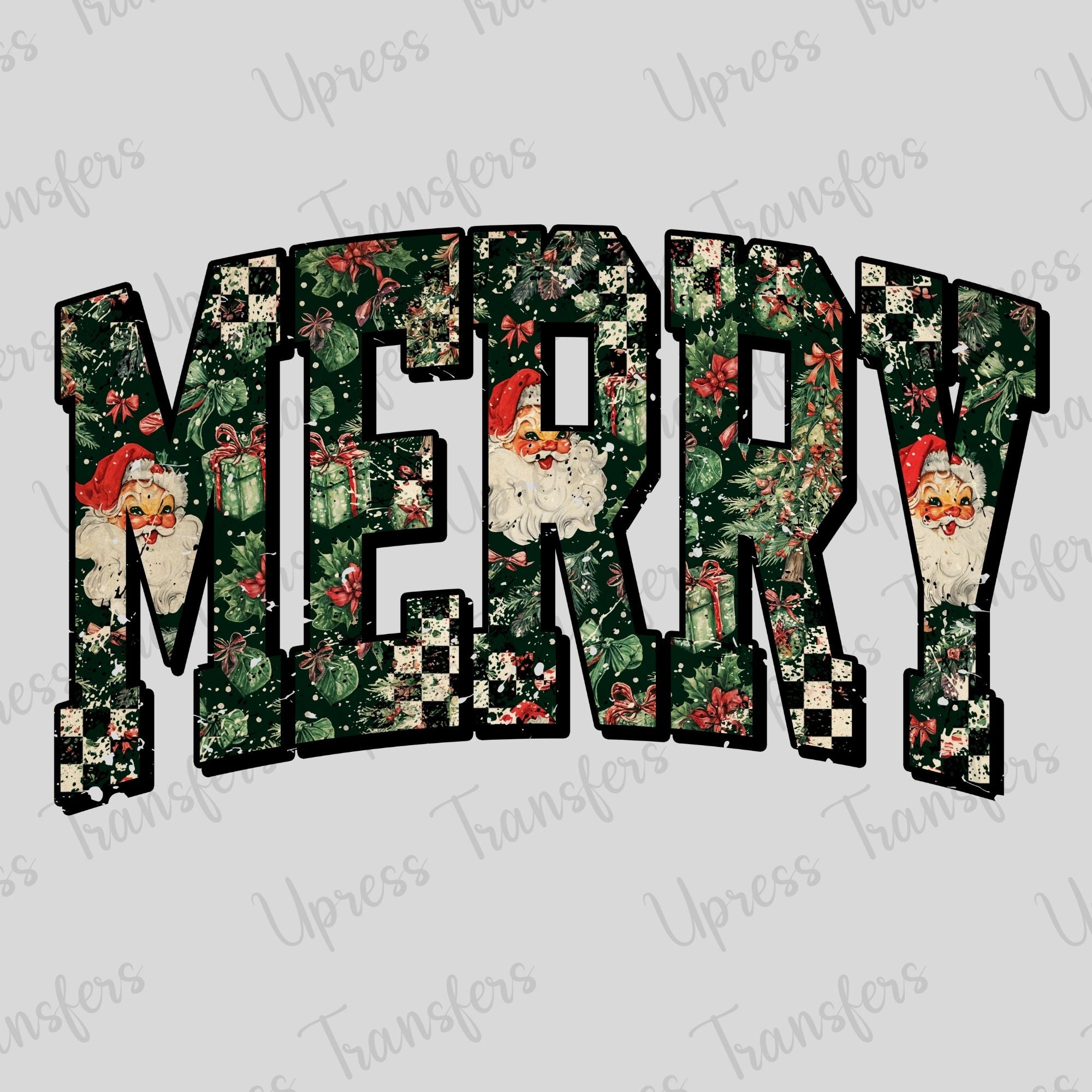 Grunge Distressed Santa Merry