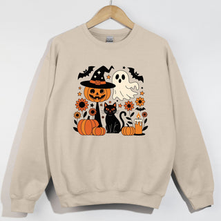 Halloween Fall Collage Ghosts Cat Bats