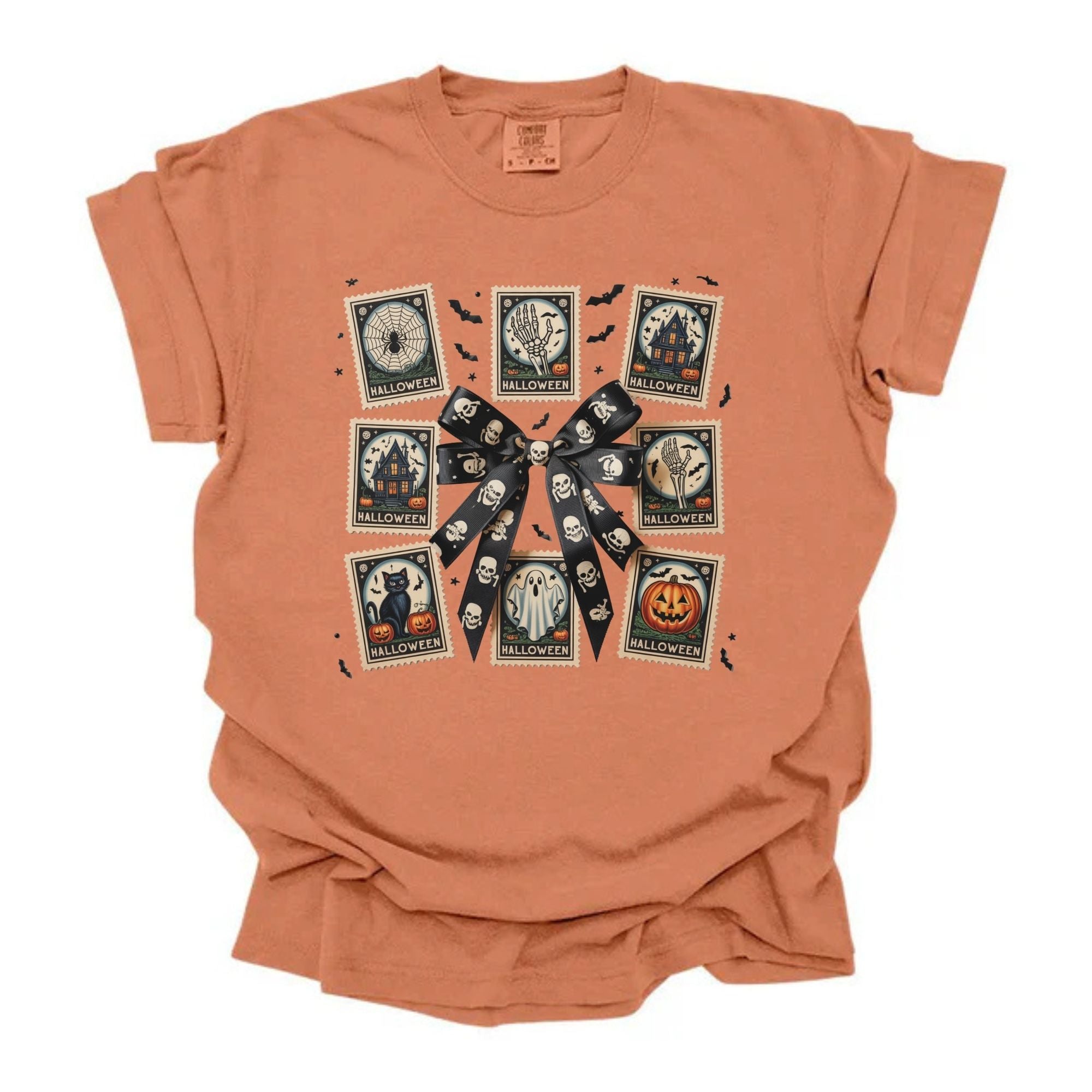 Halloween Stamps Skull Bow