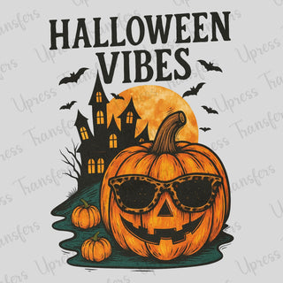Halloween Vibes Pumpkin with Glasses