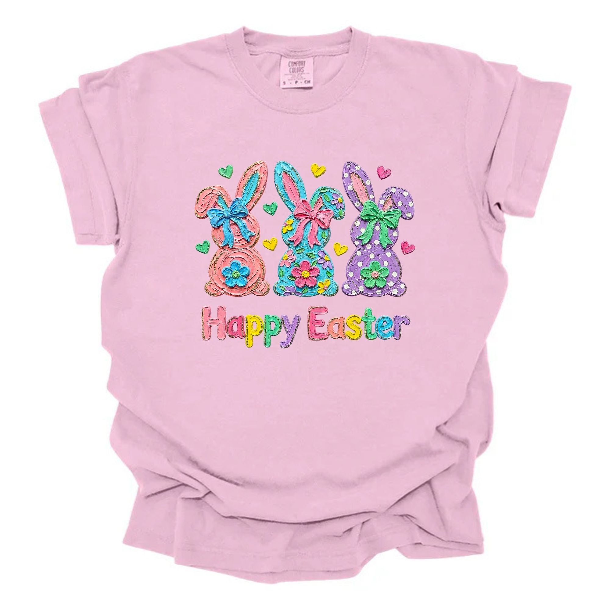 Happy Easter Brushstroke Bunny Trio