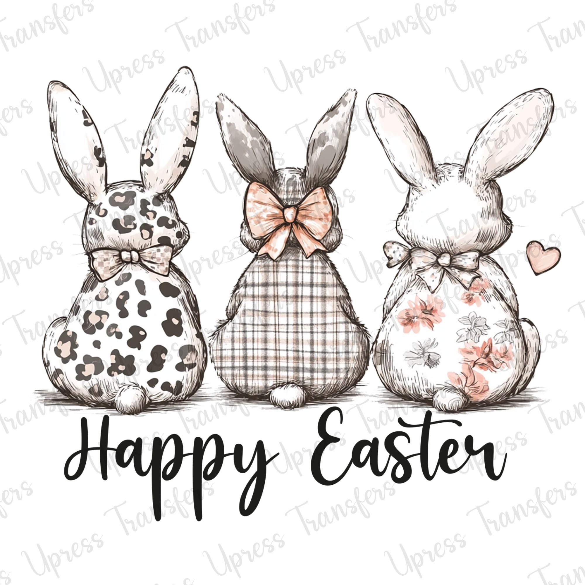 Happy Easter Bunny Trio – U Press Transfers