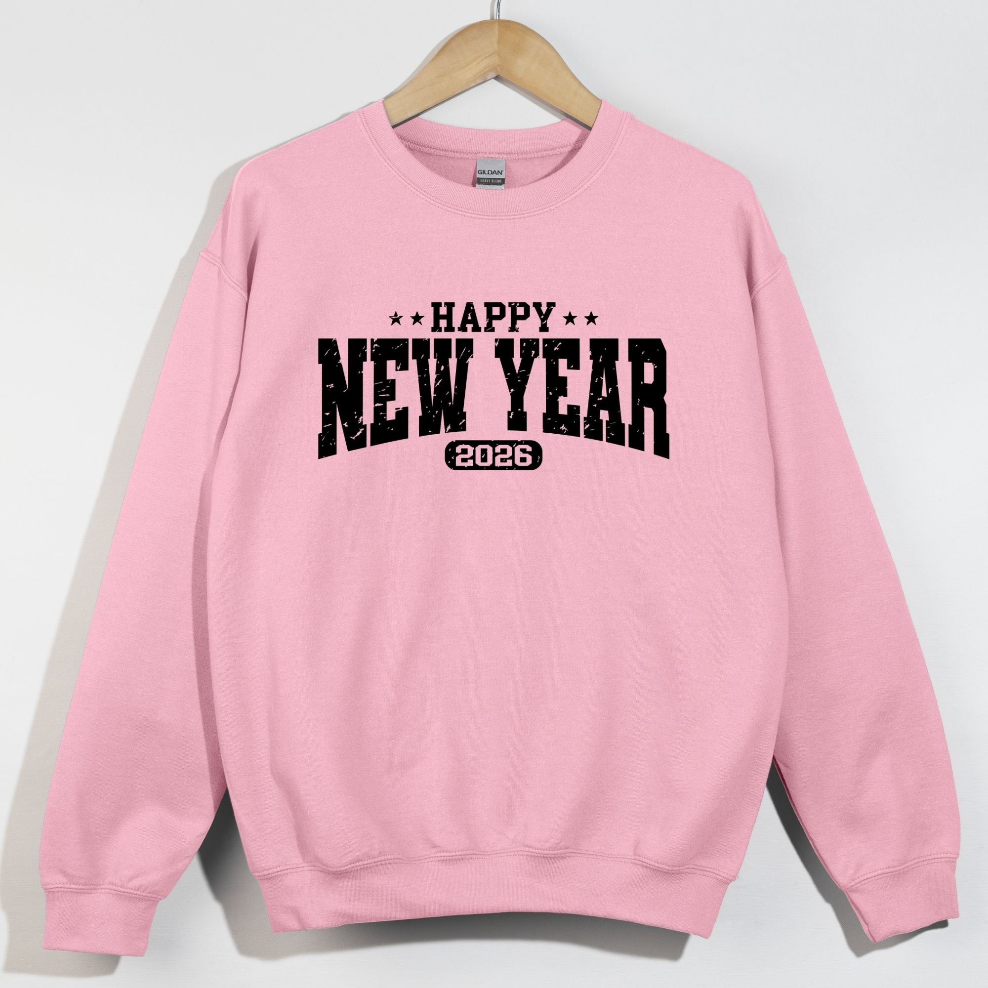 Happy New Year 2026 Black Distressed