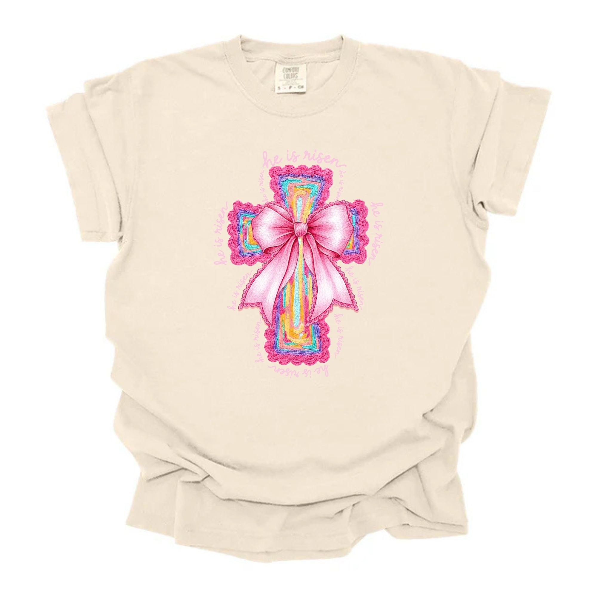 He Is Risen Faux Yarn Cross