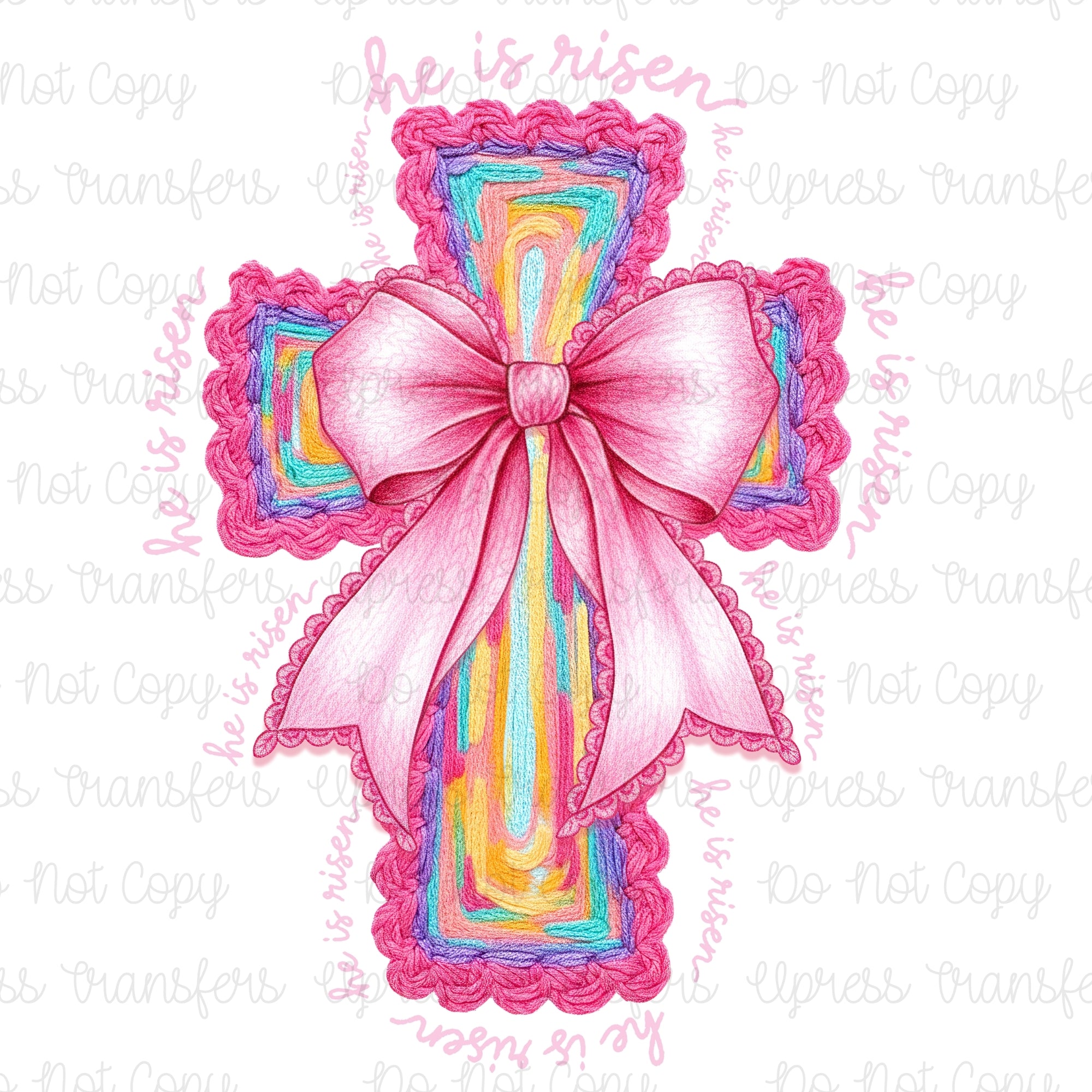 He Is Risen Faux Yarn Cross