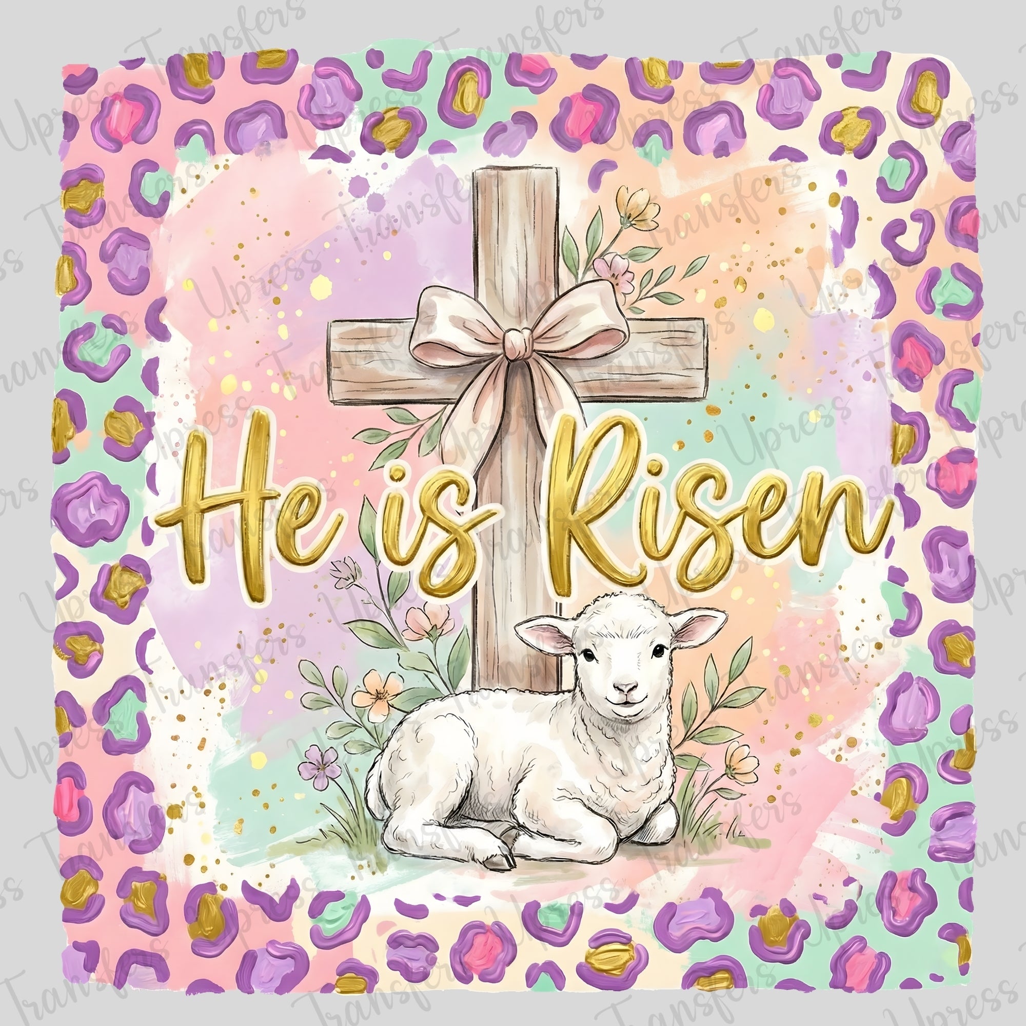 He Is Risen Pastel Leopard Print