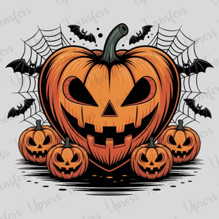 Heart Pumpkin and Bats