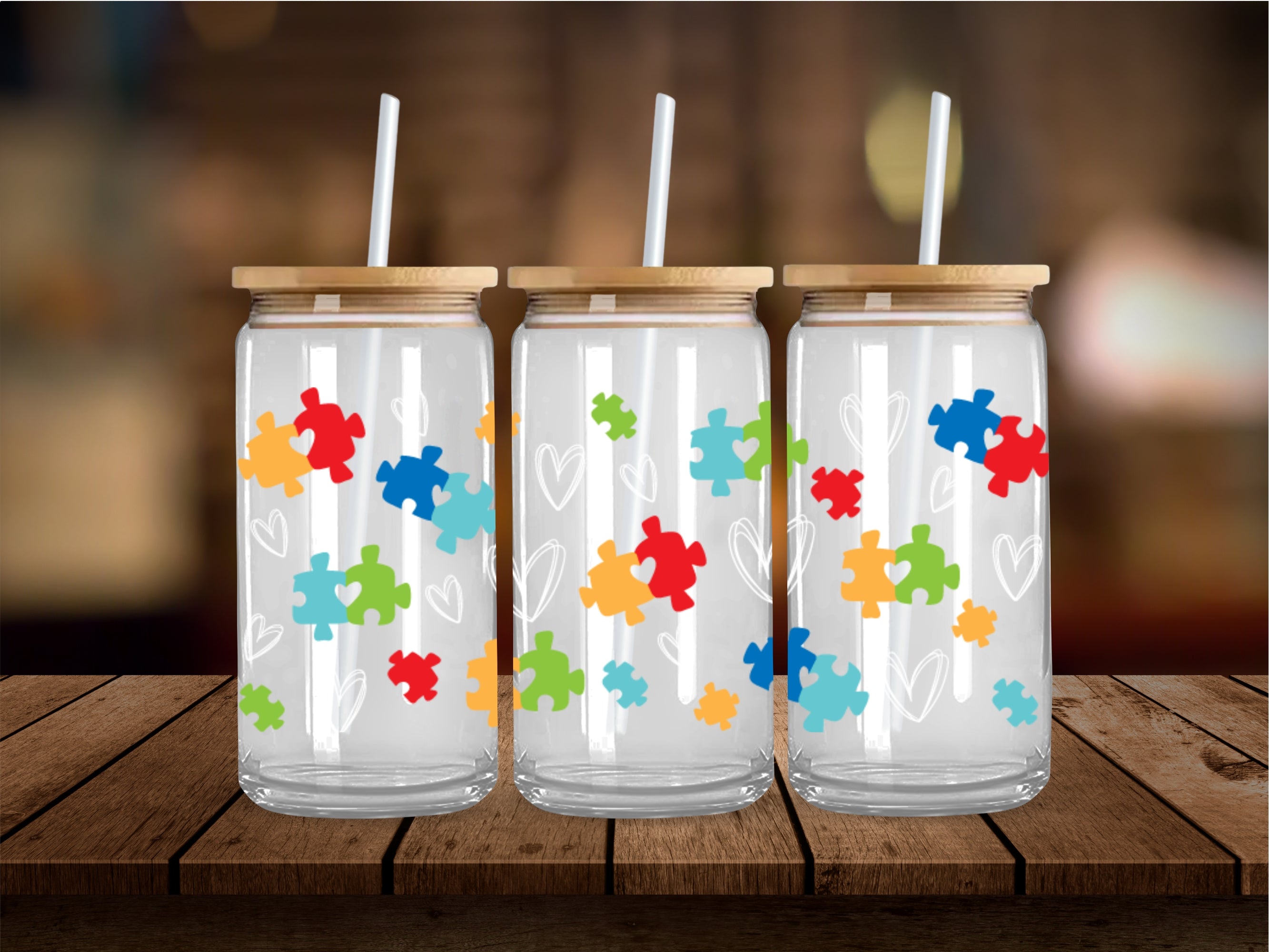 Hearts Autism 16 Oz Wrap