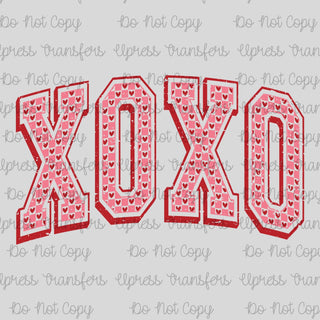 Hearts XOXO Red and Pink