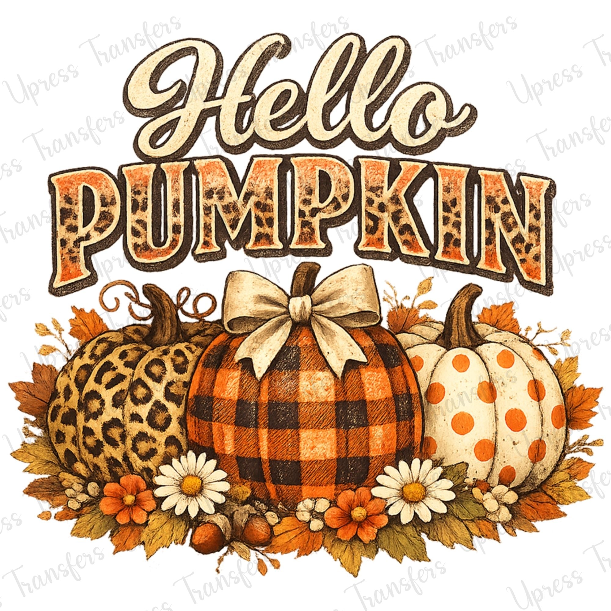 Hello Patterned Pumpkin