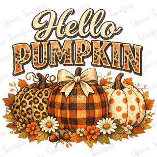 Hello Patterned Pumpkin