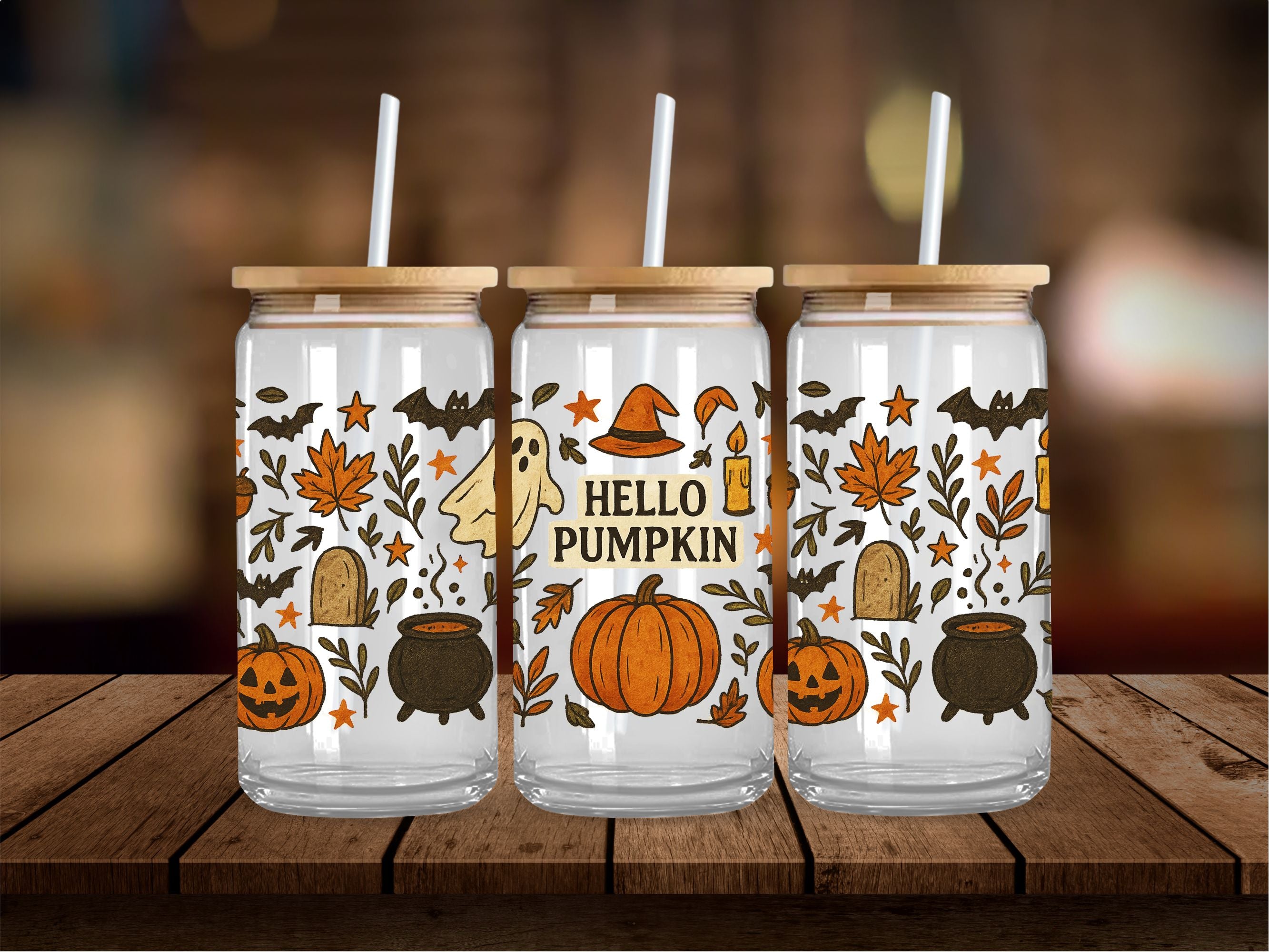 Hello Pumpkin Collage 16 Oz Wrap