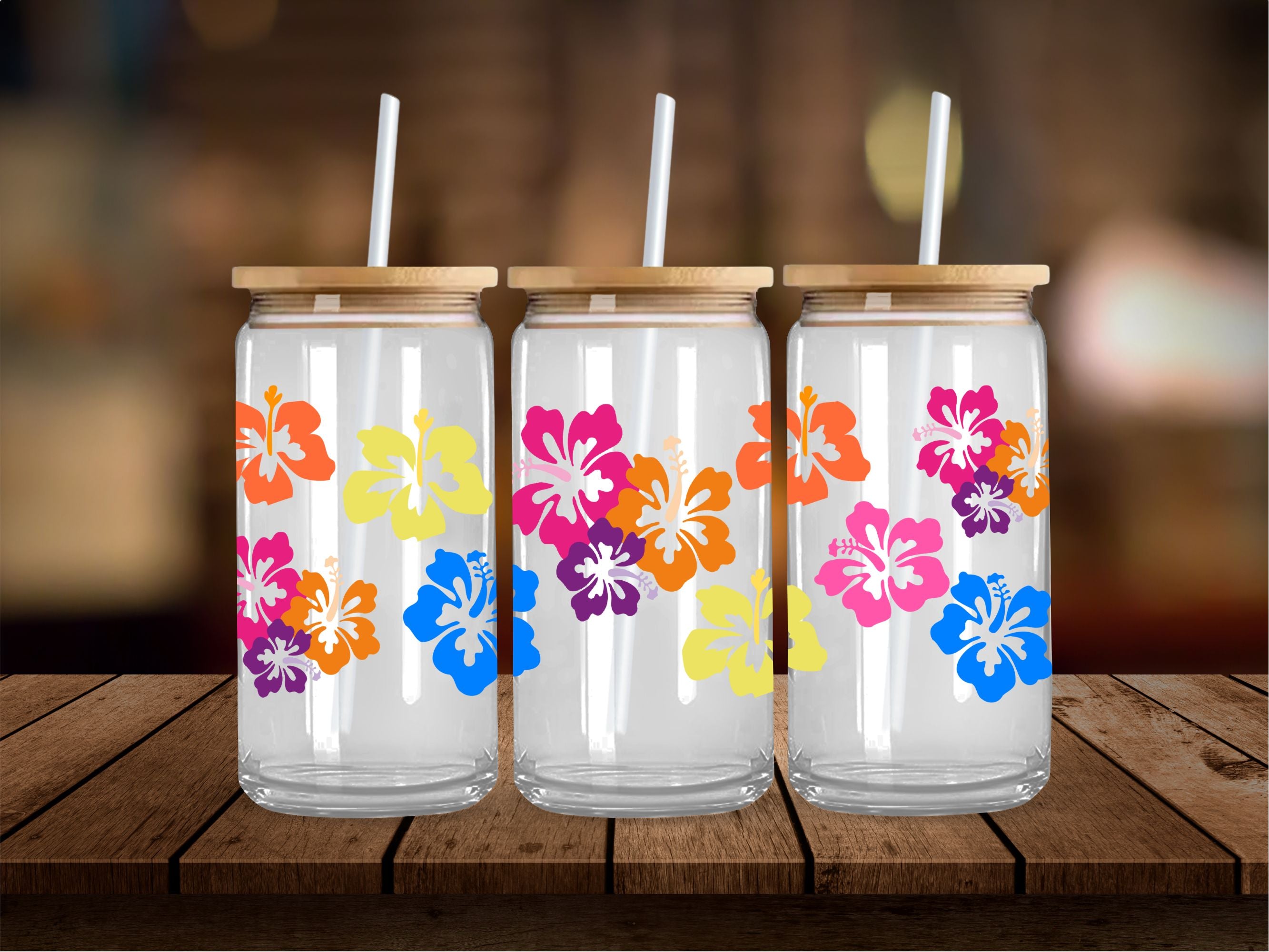 Hibiscus Flowers 16 Oz Wrap